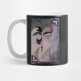 MUTED OP ART DECO FLAPPERS GREY PASTEL TINT Mug